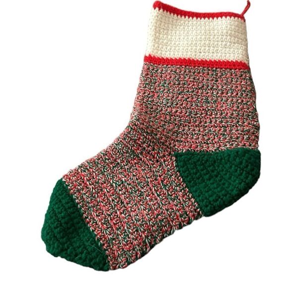 Handmade knit Christmas stocking - Picture 2 of 6